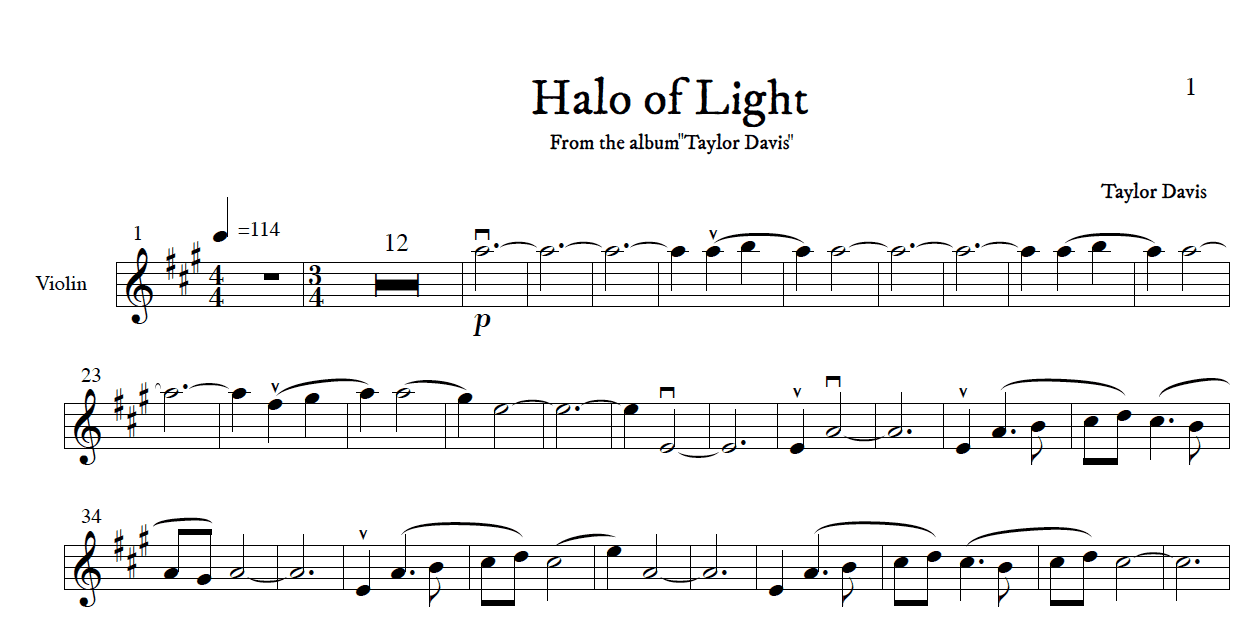 Halo Of Light Violin Sheet Music With Play Along Piano Accompaniment Taylor Davis Topics televisiontunes.com, archiveteam, theme music. halo of light violin sheet music with play along piano accompaniment