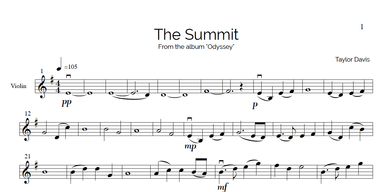 the summit violin sheet music with play along piano accompaniment zelda violin sheet music