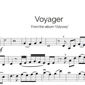 voyager violin sheet music with play along piano accompaniment sheet music